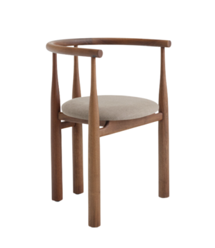New Works Bukowski Dining Chair walnut, fabric Linara 342