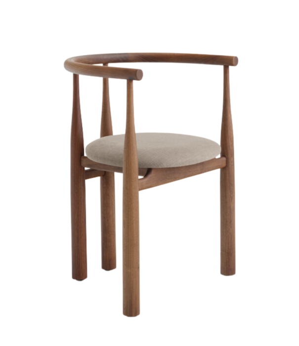 New Works  New Works - Bukowski Chair walnut, fabric Linara 342