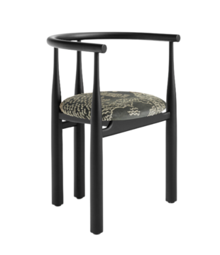 New Works Bukowski Dining Chair black beech, fabric Dedar Tiger Mountain