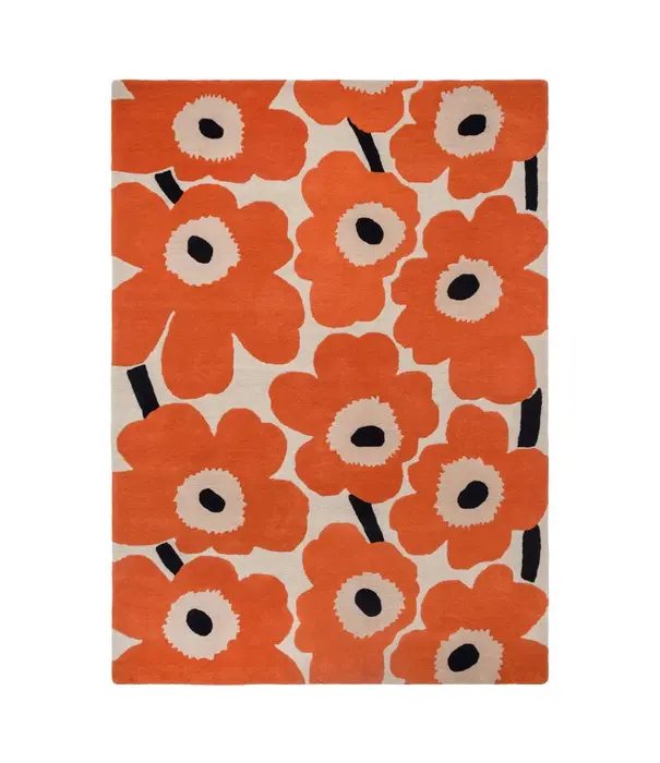 Marimekko Marimekko Unikko Wool Rug orange red, handtufted