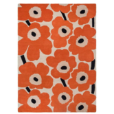 Marimekko Unikko Wool Rug orange red, handtufted
