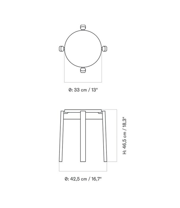 Audo Audo - Passage Kruk eiken, kussen gestoffeerd