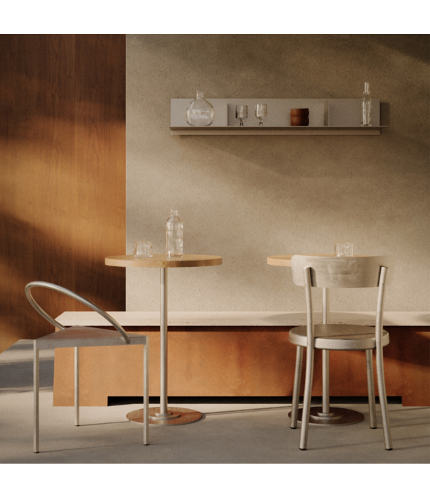 Frama  Frame Table 57 yellow limestone, stainless steel base