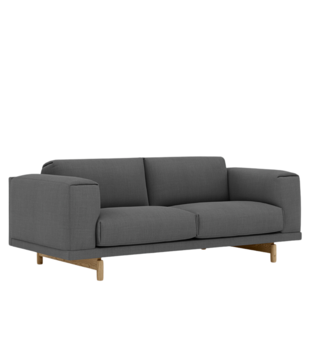 Muuto Rest 2-zits Bank, eiken onderstel
