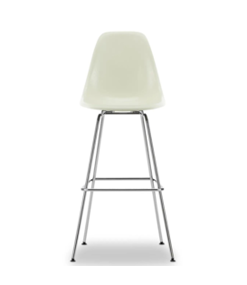 Eames Fiberglass Barkruk Medium, chrome onderstel