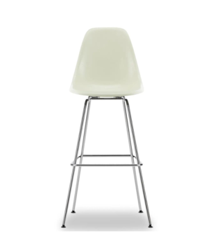 Eames Fiberglass Barkruk Medium, chrome onderstel