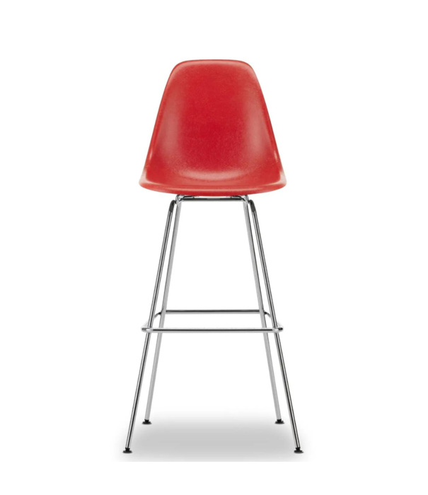 Vitra  Eames Fiberglass Barkruk Medium, chrome onderstel