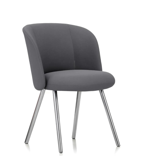 Vitra  Mikado Side Stoel aluminium poten, stof Volo