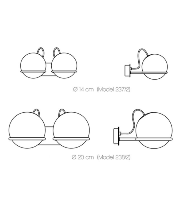 Astep  Astep: Model 238/2 wall lamp Ø20