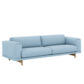 Muuto - Rest 3-seater Sofa fabric Hearth, base oak