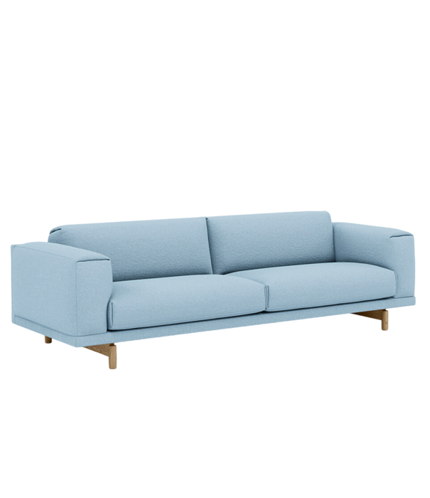 Muuto Rest 3,5-seater Sofa Hearth 12 blue, oak base