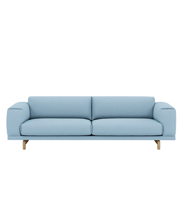 Muuto  Muuto - Rest 3-seater Sofa fabric Hearth, base oak