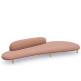 Vitra - Freeform Sofa pale rose-cognac, maple legs