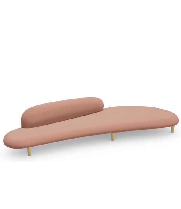 Vitra  Vitra Freeform Sofa Credo pale rose-cognac, esdoorn poten