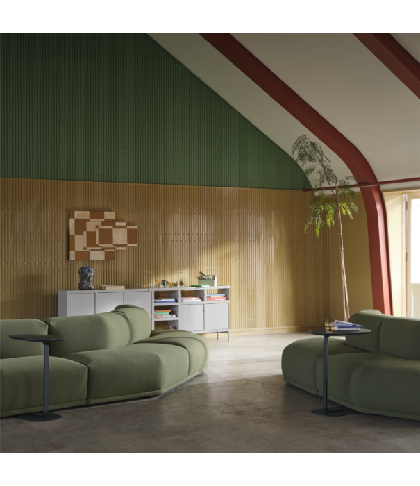 Muuto  Muuto - Connect Sofa Angle Module M, stof Grain groen