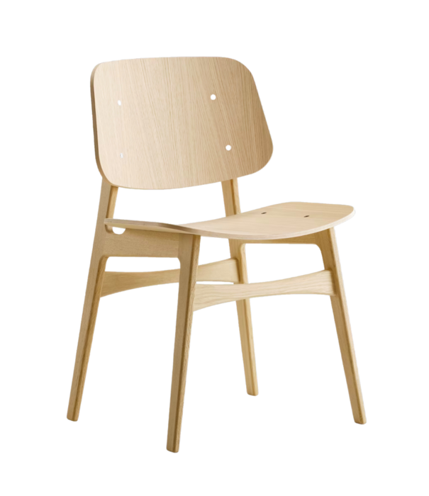 Fredericia  Model 3050 Søborg wood base chair, houten zitting