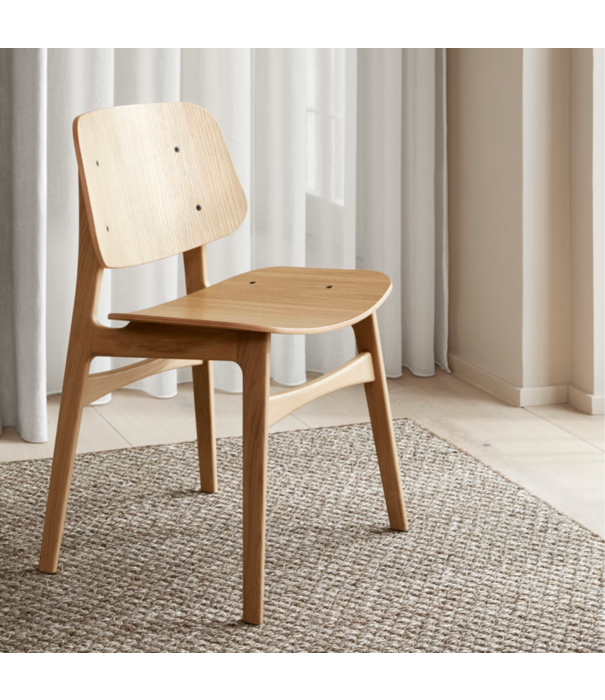 Fredericia  Model 3050 Søborg wood base chair, houten zitting