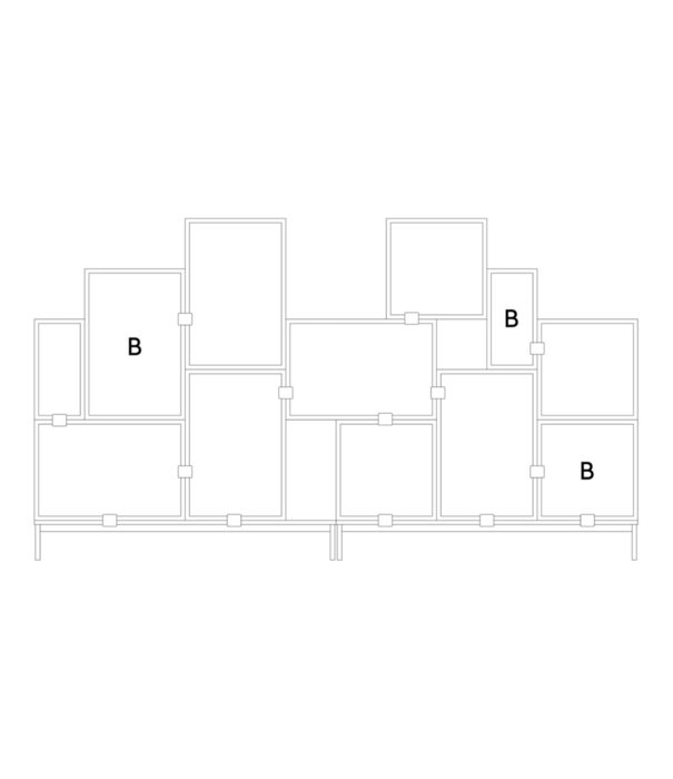 Muuto  Muuto Stacked Storage System -  Stacked Boekenkast configuratie 3