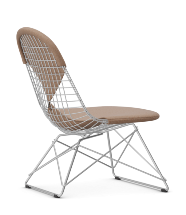 Vitra  Vitra Eames Wire Chair LKR lounge chair chrome, Hopsak cognac-ivory