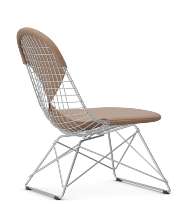 Vitra  Wire Chair LKR lounge chair chrome, upholstery Hopsak cognac-ivory