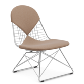 Wire Chair LKR lounge stoel chroom, bekleding Hopsak cognac-ivory