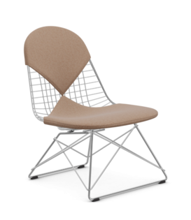 Vitra Eames Wire Chair LKR chroom, Hopsak cognac-ivory