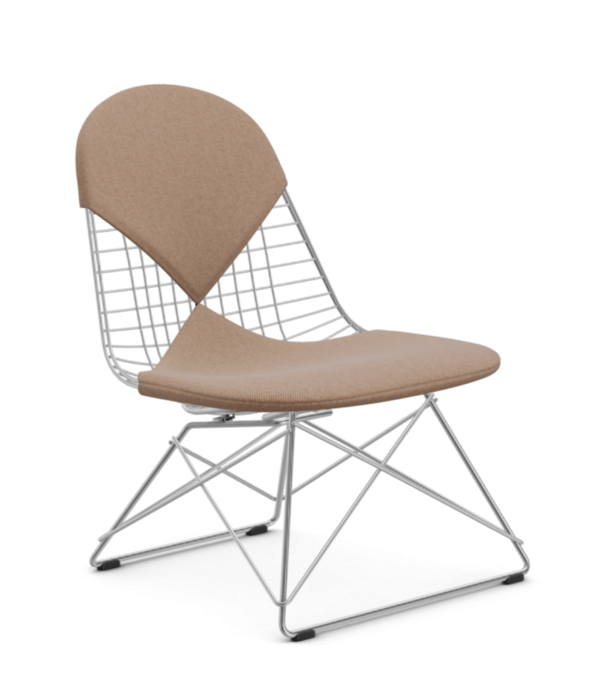 Vitra  Vitra Eames Wire Chair LKR lounge chair chrome, Hopsak cognac-ivory