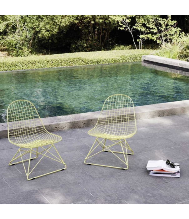 Vitra  Vitra Eames Wire Chair LKR lounge chair chrome, Hopsak cognac-ivory