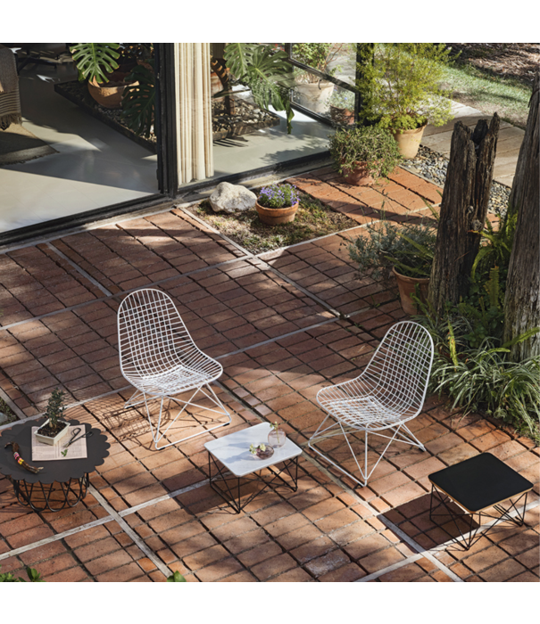 Vitra  Vitra Eames Wire Chair LKR lounge chair chrome, Hopsak cognac-ivory