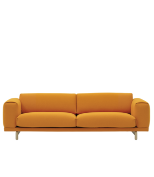 Muuto - Rest 3-seater Sofa fabric Hallingdal, base oak