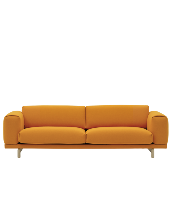 Muuto  Muuto - Rest 3-seater Sofa fabric Hallingdal 457, base oak