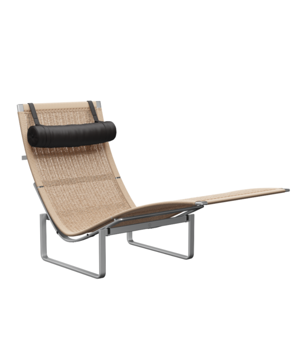 Fritz Hansen Fritz Hansen - PK24 lounge chair leather, base matte chrome steel