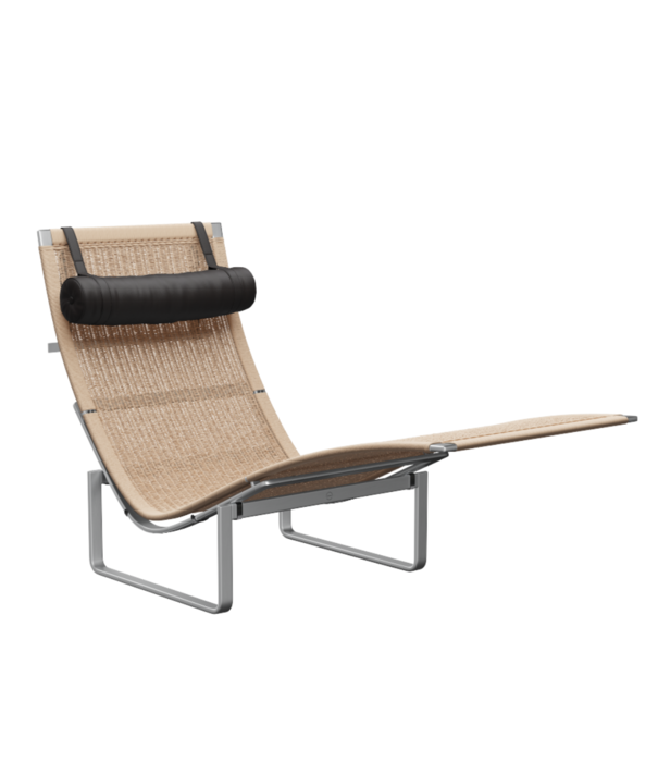 Fritz Hansen Fritz Hansen - PK24 lounge stoel leer, voet mat chroom staal