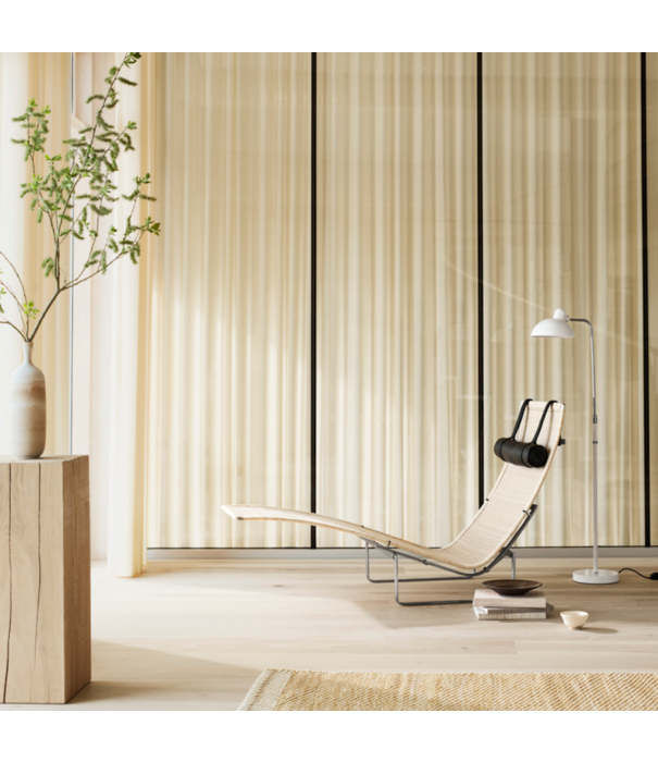 Fritz Hansen Fritz Hansen - PK24 lounge stoel leer, voet mat chroom staal