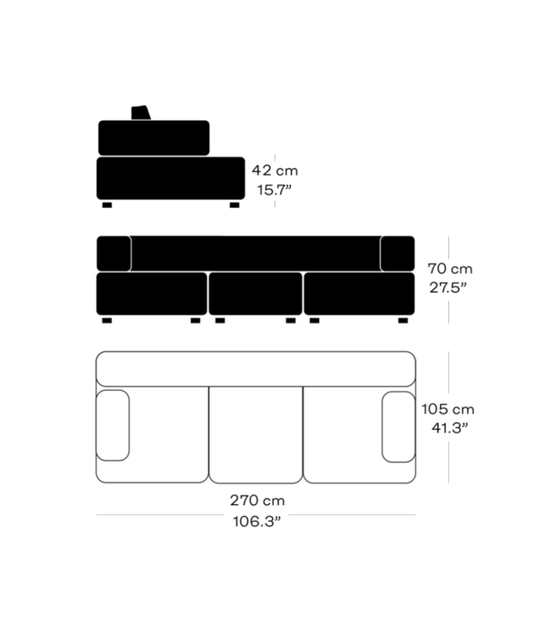 Fritz Hansen Fritz Hansen - PL270-1 Alphabet 3 seater Sofa