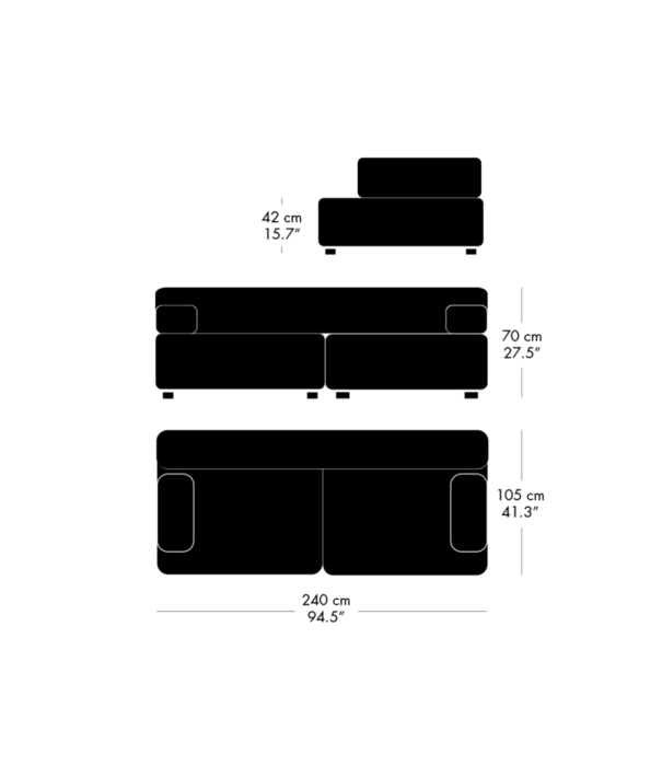 Fritz Hansen Fritz Hansen - PL240-1 Alphabet 2 seater Sofa