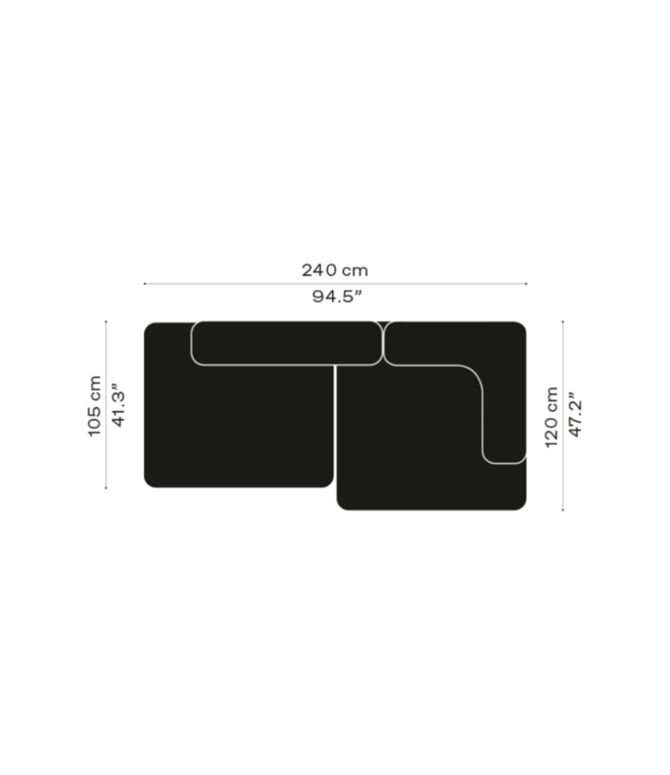 Fritz Hansen Fritz Hansen - PL240-5 Alphabet 2 seater Sofa