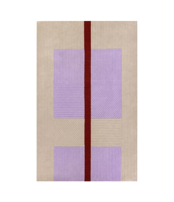 Finarte Finarte - Ametisti Rug beige - lilac 100% wool, cotton backing