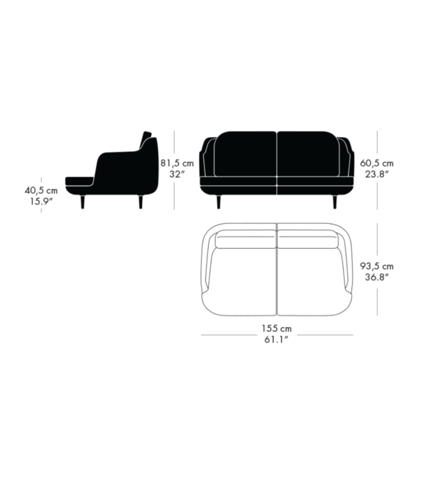 Fritz Hansen Fritz Hansen - JH200 Lune 2-seater Sofa