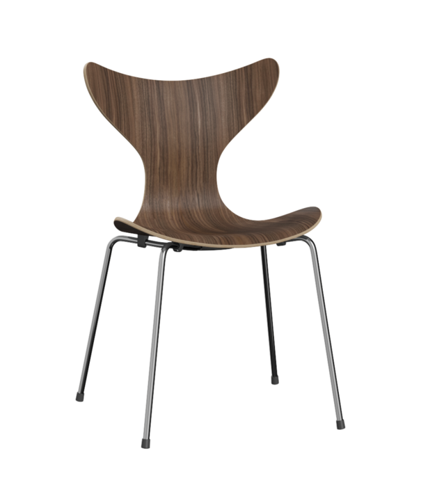 Fritz Hansen Fritz Hansen Lily Eetkamerstoel walnoot, chrome poten
