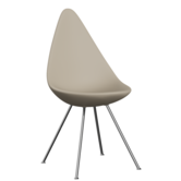 Fritz Hansen Drop Dining Chair,  chrome steel base