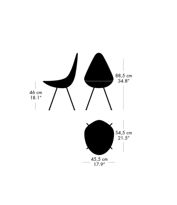 Fritz Hansen Fritz Hansen Drop Dining Chair,  chrome steel base