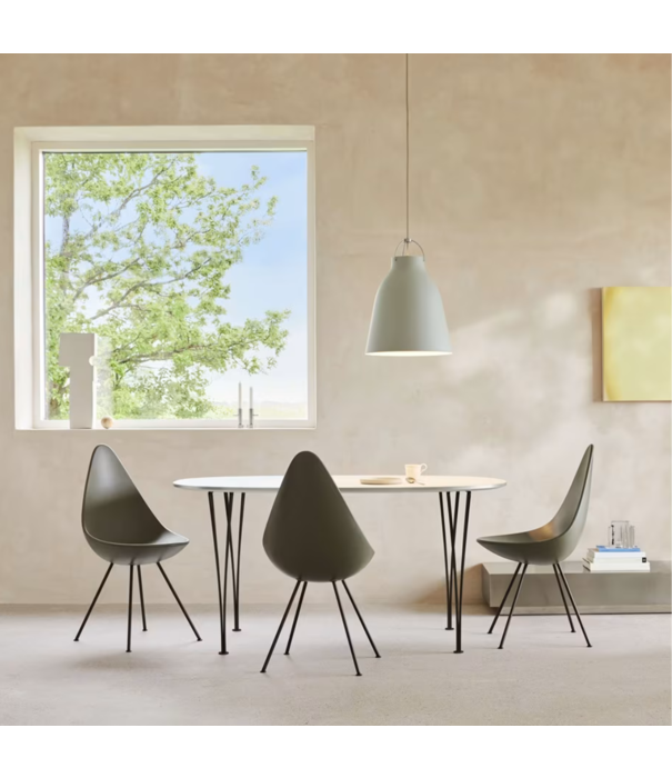 Fritz Hansen Fritz Hansen Drop Dining Chair,  chrome steel base