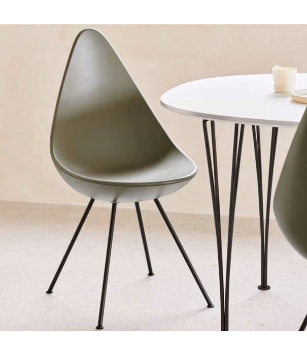 Fritz Hansen Fritz Hansen Drop Dining Chair,  chrome steel base