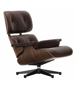 Vitra - Eames Lounge Chair zwart gepigmenteerd noten , chocolate premium leer
