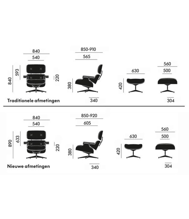 Vitra  Eames Lounge Chair chestnut, snow premium F leather, polished base