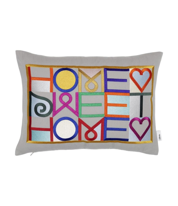 vitra : クッション(ピロー) 「Home Sweet Home」 Embroidered Pillows - Home Sweet Home, light grey | Official