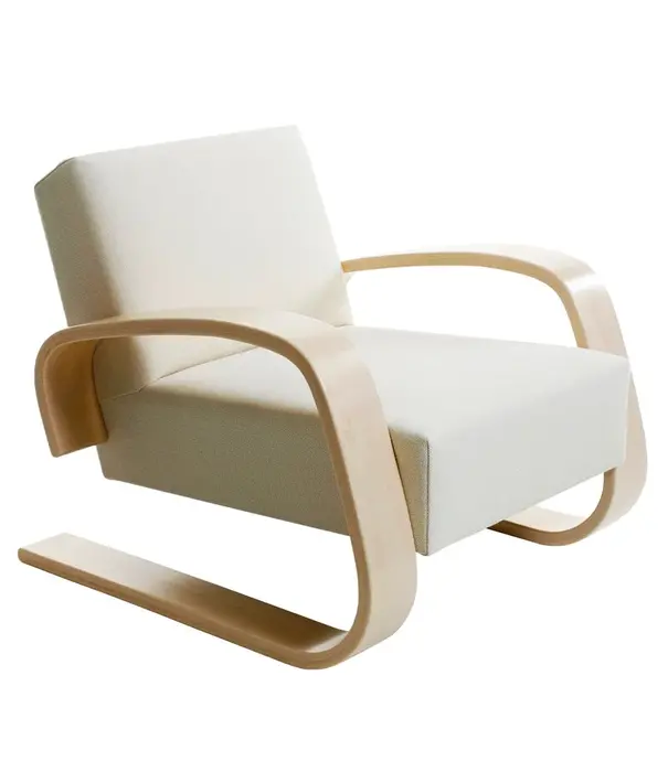 Artek  Aalto Armchair 400 Tank , berken, Hallingdal 100 ecru