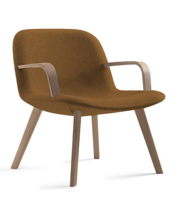 Fredericia  Fredericia - Eyes Lounge Wood base Armstoel Model 4856, Remix Mustard Yellow 433
