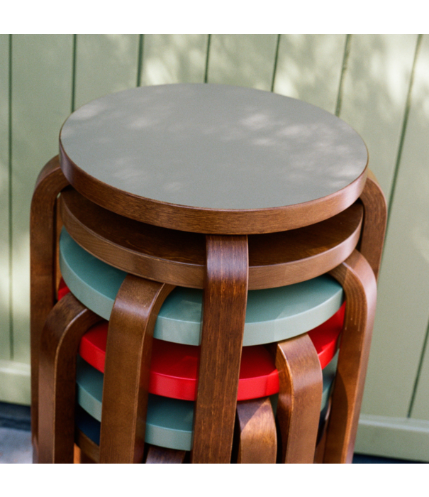 Artek  Stool 60 birch, walnut stained